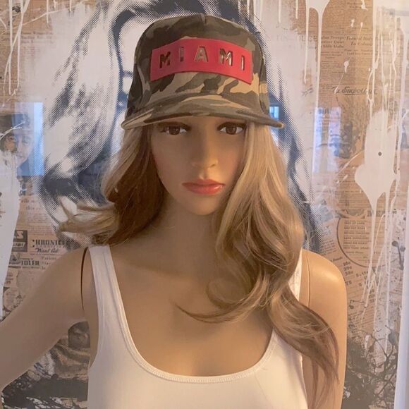 MIAMI Baseball Cap / Hat - Camo with Red Detail - Picture 1 of 4